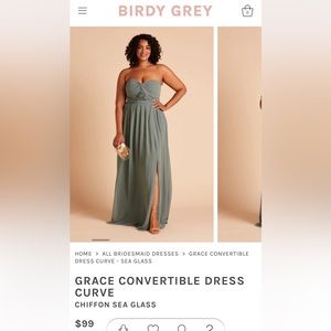 Selling like new convertible Birdy Grey dress in Chiffon Sea Glass size XXL.
